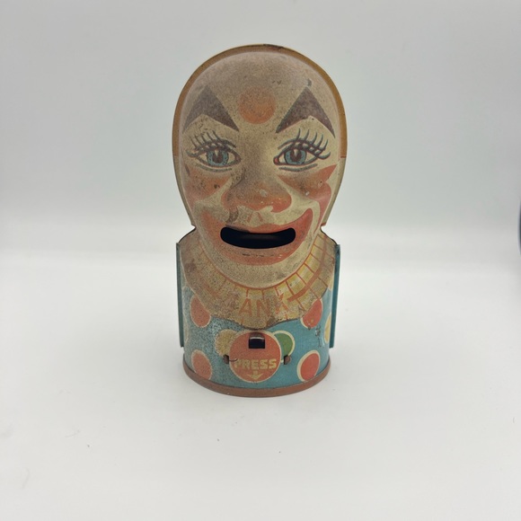 Vintage J Chein Tin Clown Coin Bank - Picture 5 of 7